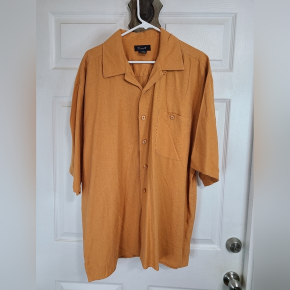 Trust Men's Short Sleeve Button Down Shirt, Size XXL, Color: Orange - Picture 4 of 10